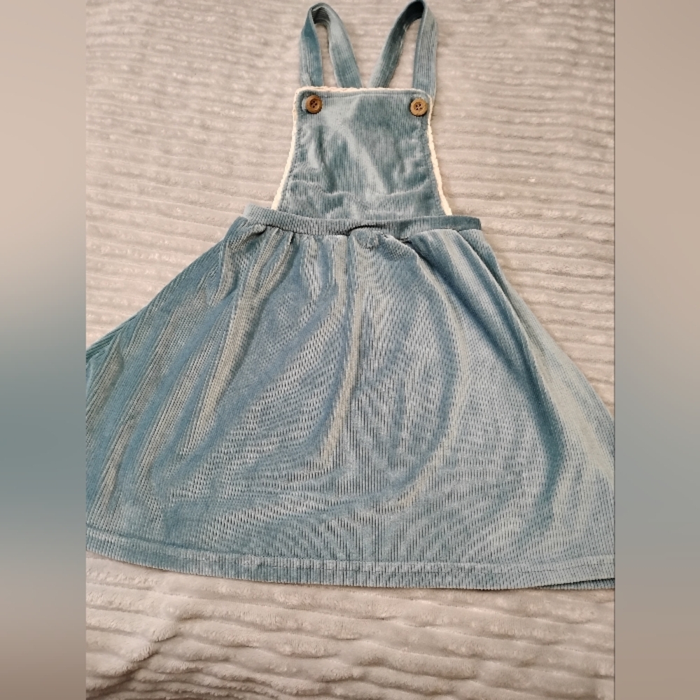 Blue Girls 6xiverall Dress Jumper Pinafore Style Kit + Pearl Cottagecore